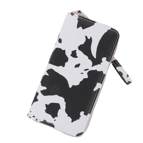 VALICLUD Kuhmuster Geldbörse Für Damen Mehrere Fächer Handliche Clutch Für Alltag Und Besondere Anlässe Für Schlüssel Makeup Und Kleine Gegenstände von VALICLUD