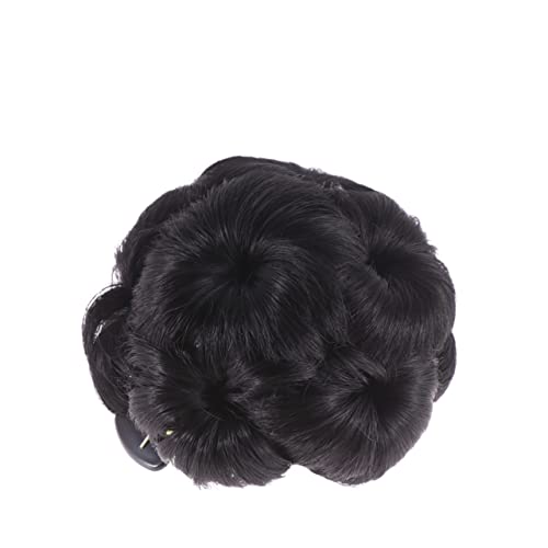 VALICLUD Kunsthaar Dutt Clip Mit Blumen-design Hochsteckfrisur Haarklammer Für Frauen Natürlich Schwarz Einfach Zu Verwenden Für Volumen Und Fülle Langlebig Und Stylisch von VALICLUD