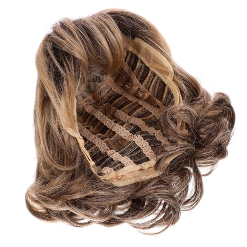 VALICLUD Kurze Lockenperücke für Damen Natürliche Welligkeit Echtes Haargefühl Modisches Accessoire für Partys und Alltag Gelb von VALICLUD