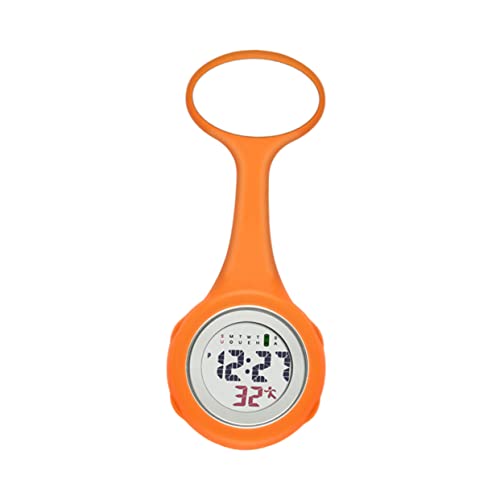 VALICLUD Elektrische Krankenschwesteruhr Mit LCD-Display Praktische Hängeuhr Und Taschenuhr Modisches Orange-Design Für Ärzte Und Pflegepersonal von VALICLUD