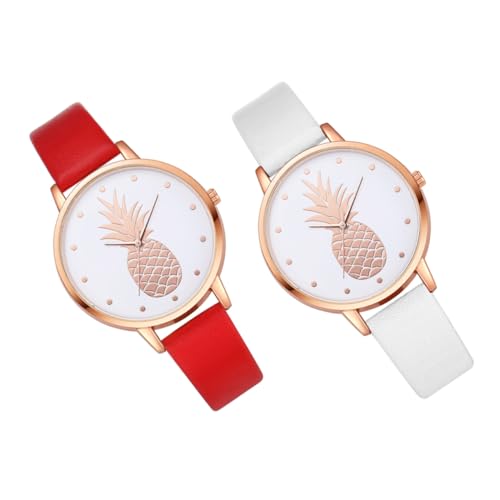 VALICLUD 2stücke Mode Student Quarzuhr Student Uhr Mit Pu-Armband Für Freizeit Schule Party Verabredung von VALICLUD