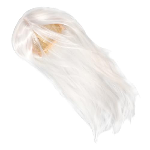 VALICLUD Lange Gerade Perücke Für Herren Weiße Cosplay Perücke Mit Mittlerem Scheitel Für Hanfu Kostüme Und Halloween-outfits Mit Klassischem Design von VALICLUD