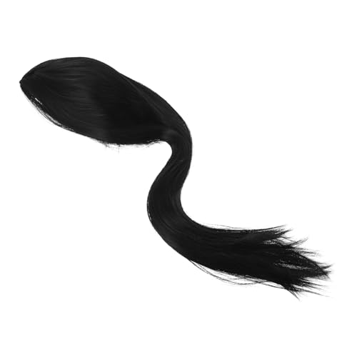 VALICLUD Lange Glatte Schwarze Perücke Aus Kunsthaar Für Halloween-party Mittelteil Haarbündel Alltagsparty-kostümperücke von VALICLUD