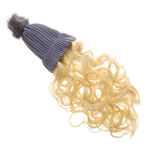 VALICLUD Lange Perücke mit Beanie für Damen Hochwertige Haarkappe für Winter Bequeme Kopfbedeckung mit Befestigten Haaren für Besondere Anlässe Verstellbar und Pflegeleicht von VALICLUD