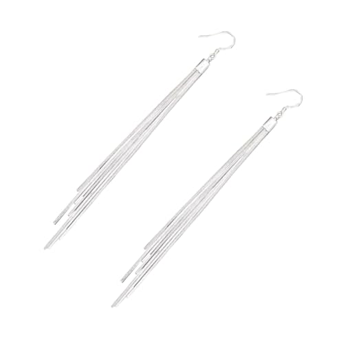 VALICLUD Langschwänzige Silberohrringe mit Feiner Kettentassel Leichte Drop Dangle Ohrhänger für Damen Eleganter Schmuck mit Mehrlagigem Design Komfortabel und Modisch für Alltag und von VALICLUD