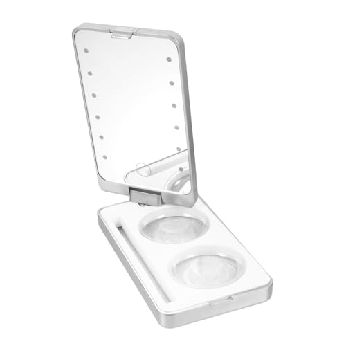 VALICLUD Led Wimpern Organizer Mit Spiegel Wimpern Aufbewahrungsbox Für Kosmetische Anwendungen Leichter Und Langlebiger Kunststoff Für Handtasche Und Reisen von VALICLUD