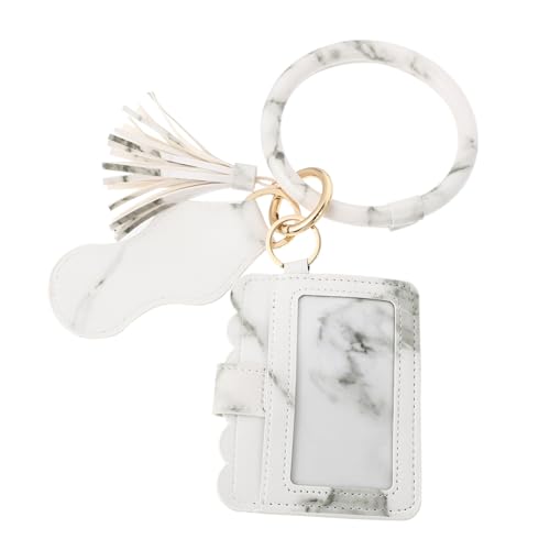 VALICLUD Leder Umschlag Kosmetiktasche Portable schmink schlüsselablage Reise-Kosmetiktasche Kartenetui Armband Lippenstift Schlüsselanhänger Lippenstift Fall Weiß von VALICLUD