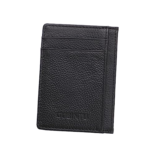VALICLUD Solid Color Leder Kartenhalter Wallet Mit Münzfach Für Männer Und Frauen Klein Tragbar Für Alltag Und Unterwegs Schwarz von VALICLUD