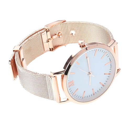 VALICLUD Legierung Mesh-Armbanduhr Damen Armbanduhr Quarzuhr Damen Damenuhr Goldene Uhren Damenarmbanduhr Analoge Uhr Damen Dünne Uhr Elegante Uhr Modische Quarzuhr Mesh-Band-quarzuhr von VALICLUD