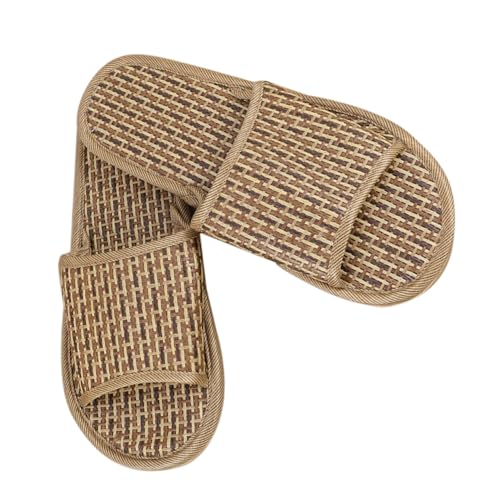 VALICLUD Leichte Atmungsaktive Bambus Sandalen für Damen und Herren Sommerliche Gewebte Hausschuhe Komfortabel und Vielseitig für Strand Zuhause und Reisen Natürliche Luftige Slipper in von VALICLUD