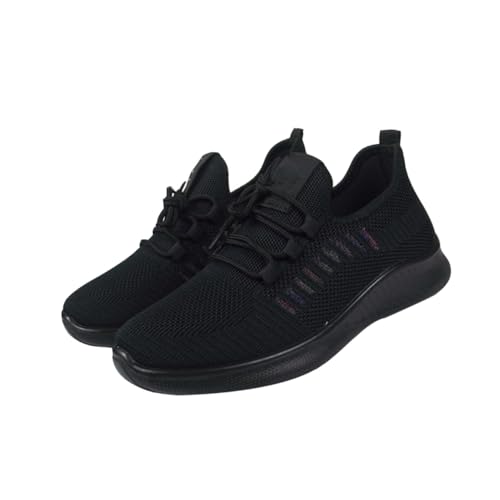 VALICLUD Leichte Damen Laufschuhe aus Atmungsaktivem Mesh rutschfeste Flexible Sportschuhe mit Weicher Sohle für Outdoor Freizeit und Langes Gehen Schwarz von VALICLUD