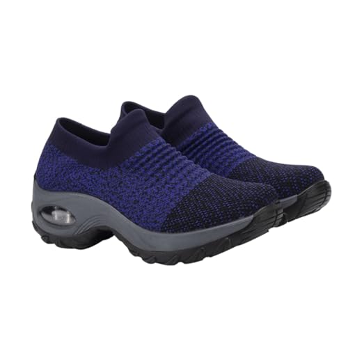 VALICLUD Leichte Damen Sportschuhe Schnürsenkelfrei Atmungsaktive Freizeitschuhe mit Weicher Polsterung Bequeme Outdoor Sneaker für Alltag und Sport Schnelles Anziehen Hautfreundliches von VALICLUD