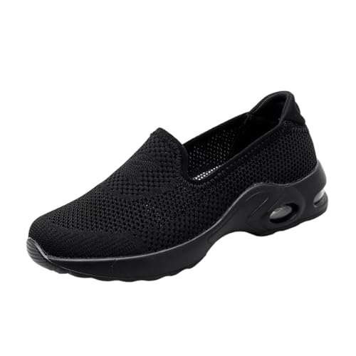 VALICLUD Leichte Damen Sportschuhe mit Atmungsaktivem Obermaterial rutschfeste und Stoßdämpfende Fitness Sneaker Modische Walking Schuhe für Training und Alltag Schwarz von VALICLUD