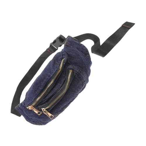 VALICLUD Leichte Denim Waist Pack mit Elastischem Verstellbarem Taillenband Robuste Crossbody Pouch Dunkelblau Vielseitige Hüfttasche für Damen für Reisen und Alltag von VALICLUD