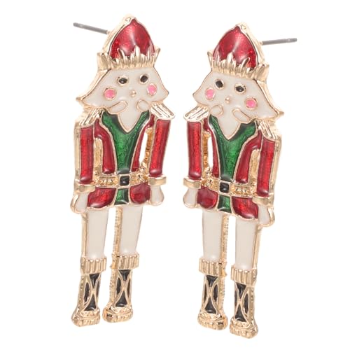 VALICLUD Leichte Nutcracker Ohrhänger Damen Modisch Cartoon Design Langlebig Vielseitig Weihnachten Party Schmuck von VALICLUD