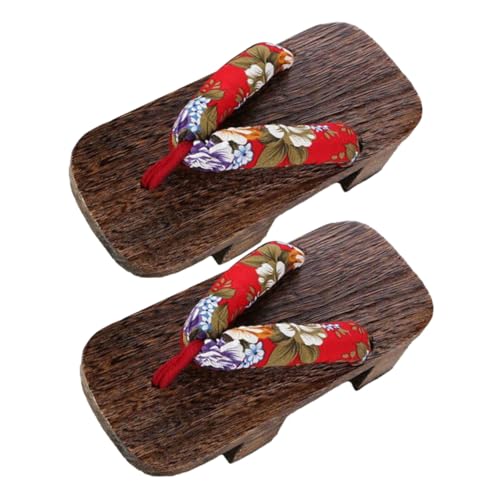 VALICLUD Leichte Stilvolle Japanische Holzclogs Damen Sommer Slipper Atmungsaktive Robuste Sandalen für Freizeit Party Cosplay Bequem Tragbar Geeignet für Outdoor und Zuhause von VALICLUD