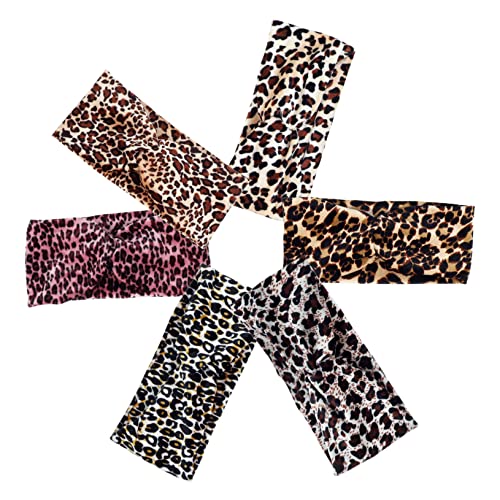 VALICLUD Leopard Muster Workout Stirnbänder 6 Stücke Elastische Sport Haarbänder Für Damen Schweißbänder Für Yoga Und Fitness Angenehm Tragbar Hautfreundlich Für Laufen Und Training von VALICLUD