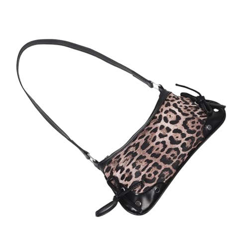 VALICLUD Leopard Print Handtasche mit Schleife Vielseitige PU Unterarmtasche Schulter und Clutch Bag für Damen Praktisch mit Mehreren Fächern für Alltag Shopping und Arbeit von VALICLUD