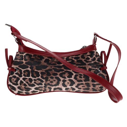 VALICLUD Leopardenmuster Schultertasche Damen Vielseitige Crescent Handtasche Leichte Unterarmtasche Stilvolle Stofftasche für Alltag Büro und Party von VALICLUD