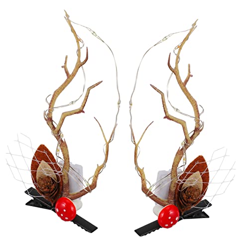 VALICLUD Leuchtende Weihnachts Haarspange Mit Elchhorn Rentier Haarnadel Festival Haarschmuck Für Damen Cosplay Zubehör Für Weihnachten Party Und Karneval von VALICLUD