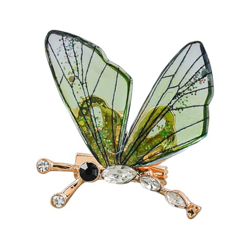 VALICLUD Libelle Brosche Libellen- Pfingstrose Brosche Strassbroschen Libellen-Hutclip brooch brosche vintage Broschennadel für Kleidung Libellen-Kleiderbrosche Legierung Green von VALICLUD