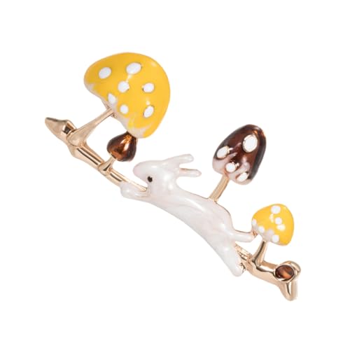 VALICLUD Liebenswerte Pilz und Kaninchenbrosche Damen Schmucknadel mit Feiner Politur Niedlich und Elegant Modisches Accessoire für Strickjacke Geschenkidee für Besondere Anlässe von VALICLUD