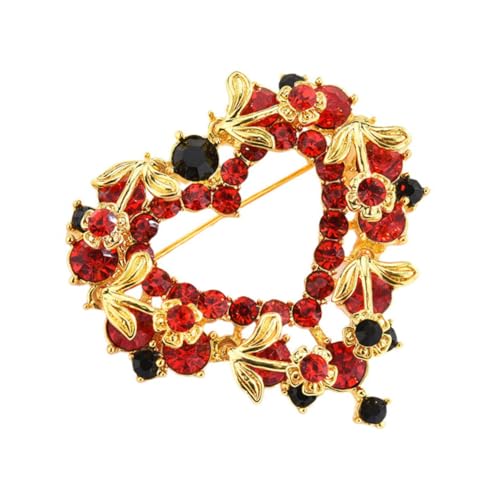 VALICLUD Liebesherz Brosche Damen Strass Anstecknadel Dekorativ Leicht Metalllegierung Schmuck für Kleidung Tasche Schal von VALICLUD