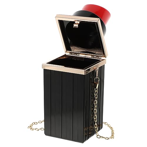 VALICLUD Lippenstift Form Clutch Handtasche aus Umhängetasche mit Kette Vielseitige Abendtasche für Frauen Stilvoller Begleiter für Partys und Abendveranstaltungen von VALICLUD
