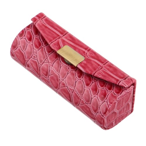 VALICLUD Lippenstiftetui Aus Pu Mit Spiegel Für Damen Tragbare Make up Reisebox Rechteckig Knopfverschluss Eleganter Lippenstift Organizer Für Handtasche Und Unterwegs von VALICLUD