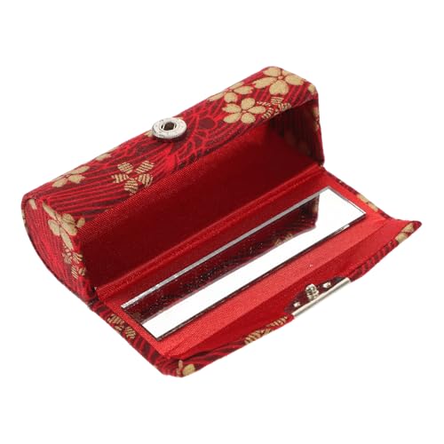 VALICLUD Lippenstifthalter Tragbar Lipgloss-etui Kleiner Lippenstiftbehälter Vintage-lippenstiftetui Zarter Lippenstiftbehälter Mit Spiegel Für Damen von VALICLUD