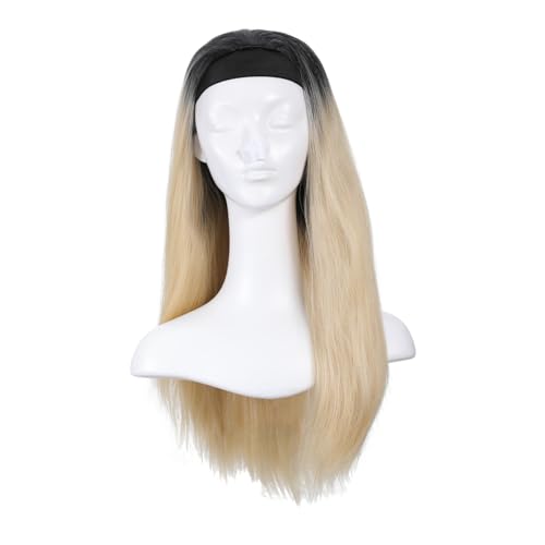 VALICLUD Long Straight Headband Wig für Frauen Hitzebeständiges Synthetisches Haarteil mit Natürlicher Haarlinie Bequem und Leicht für Alltag Partys Cosplay und Vielseitiges Styling von VALICLUD