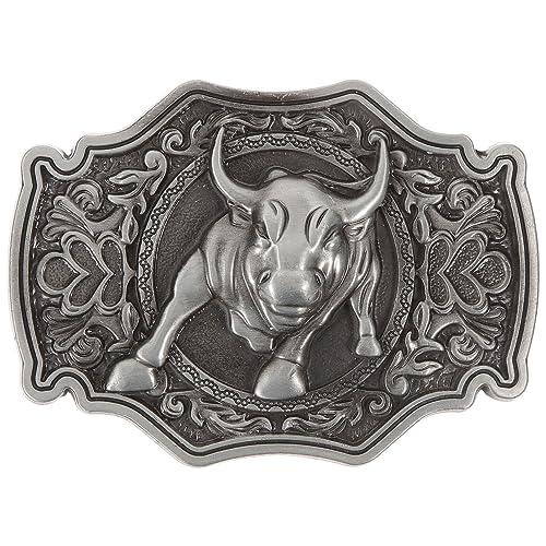 VALICLUD Kleidungszubehör Zinklegierung Bull Western Bull Gürtelschnalle Retro Casual Gürtelschnalle (antike Zinnfarbe) Western-gürtelschnalle Punk-gürtelschnallen Mann Schmücken Beiläufig von VALICLUD