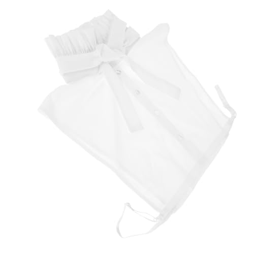 VALICLUD Weißer Rüschenkragen Für Damen Abnehmbar Kragenverlängerung Für Blusen Und Hemden Mit Schleife Für Herbst Und Winter von VALICLUD