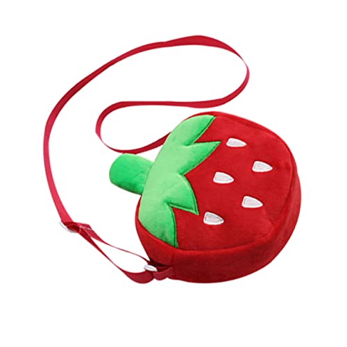 VALICLUD Geldbörse Erdbeere Junge Mädchen Tasche Doppelseitig Cartoon Umhängetasche Geldbörse Aufbewahrungstasche Viel Stauraum Kartenhalter Schlüssel Bequem Tragen Verstellbarer Schultergu von VALICLUD