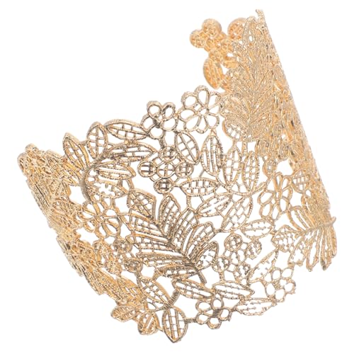 VALICLUD Luxuriöser Goldener Armreif Damen Breiter Spitzen Design Vintage Schmuck Hochzeit Accessoire Modisch Robust Langlebig von VALICLUD