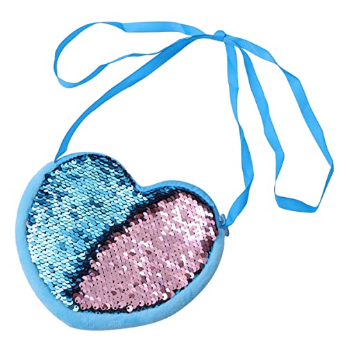 VALICLUD Mädchen-Geldbörse Geldbörse Herzform Glitzer-Pailletten-Geldbörse Münzbörse Flip-Pailletten Umhängetasche Für Mädchen von VALICLUD
