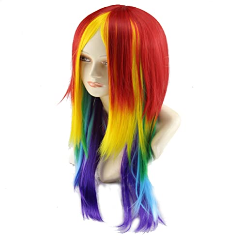 VALICLUD Gradient Farbige Lange Cosplay Perücke Für Tanzpartys Und Bühnenaufführungen Hochwertige Synthetische Für - Für Kostüme Und Festivals von VALICLUD