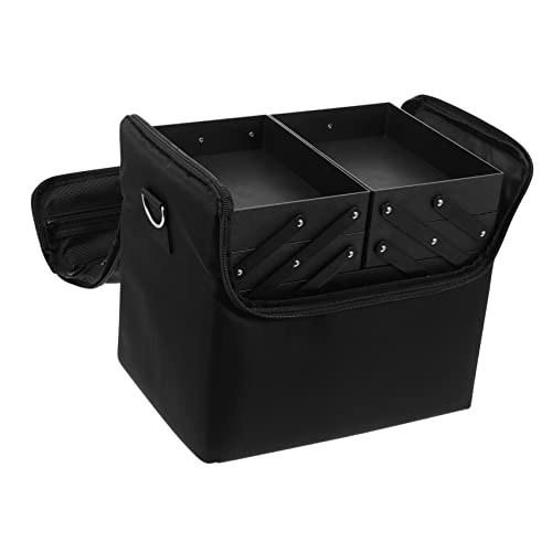 VALICLUD Make Up Organizer Kosmetiktasche mit Mehreren Fächern Wasserabweisend Strapazierfähig Große Kapazität Oxford Praktische Aufbewahrungstasche für Reisen und Business Schwarz von VALICLUD