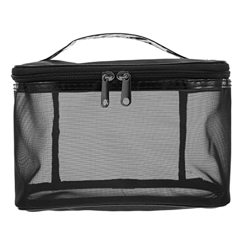 VALICLUD Make-up-Pinsel-Organizer-Tasche, Netz-Kosmetiktasche, Kulturbeutel: schwarzes Netz, Make-up-Tasche, Netz-Reisetasche, transparente Make-up-Tasche für Damen, Herren, Mädchen, Reisen, Urlaub, von VALICLUD