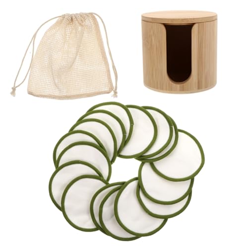 VALICLUD Make-up-entferner-pads Aus Bambusfaser Wiederverwendbar Mit Aufbewahrungsbox Und Netzbeutel Für Tägliche Hautreinigung von VALICLUD