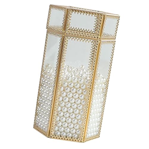 VALICLUD Schminkpinsel-eimer Mit Perlen Glaspinsel-organizer Kosmetikpinsel-eimer Schminkpinsel-box Mit Deckel Pinselbehälter Für Make-up-pinsel von VALICLUD