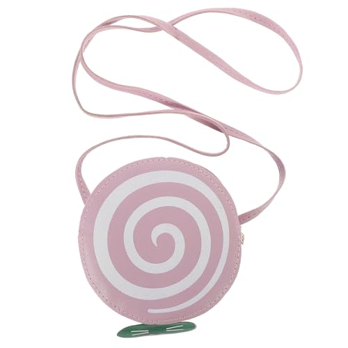 VALICLUD 1stück Pu Schultertasche Damen Lollipop Form Kleine Umhängetasche Aus Pu Leder Modische Rundtasche Für Mädchen Für Strand Party Einkaufen Alltag von VALICLUD