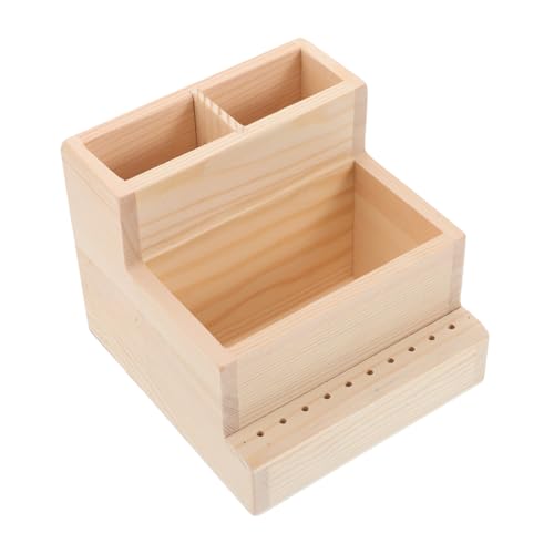 VALICLUD Werkzeug-aufbewahrungsbox Mit Holz-fächern Großem Fassungsvermögen Für Nagellack-werkzeuge Halter Für Nagelbürsten Und Maniküre-zubehör Organizer Für Schreibtisch Und von VALICLUD