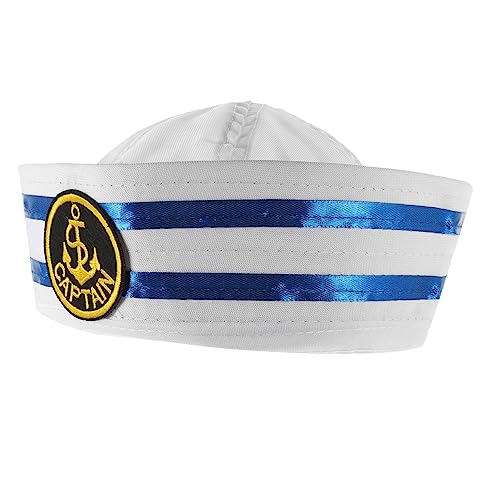 VALICLUD Matrosenmütze Outdoor -hut Matrosenhut Zum Bootfahren Sonnenhut Kostümparty-kapitänshut Kapitänsmütze Zum Bootfahren Kappen Kapitänsmützen Für Die Party Frauen Hüte Polyester von VALICLUD