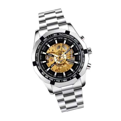 VALICLUD Mechanische Herrenuhr Skelett Design Luminous Automatik Armbanduhr Edelstahlband Stilvoll Casual Business Uhr von VALICLUD