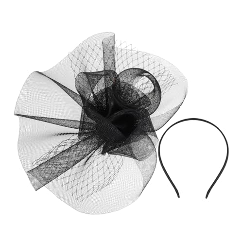 VALICLUD Schwarz Mesh Fascinator Damen Kopfschmuck Haarspange Stirnband Haarschmuck Für Frauen Party Accessoire von VALICLUD