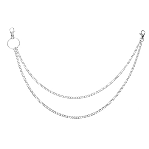 VALICLUD Metall Hosenkette für Herren Einstellbare Punk Jeans Kette mit Hummerverschlussschlüsselung Stilvolles Accessoire für Hip Hop Outfits Mehrschichtiges von VALICLUD
