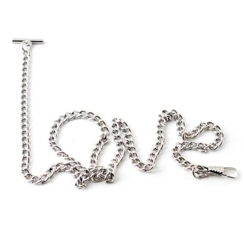 VALICLUD Metall Taschenuhr Kette Für Jeans Lange Form Retro Design Schlüsselanhänger Und Gürtelhalter Silberfarben Für Herren Und Damen von VALICLUD