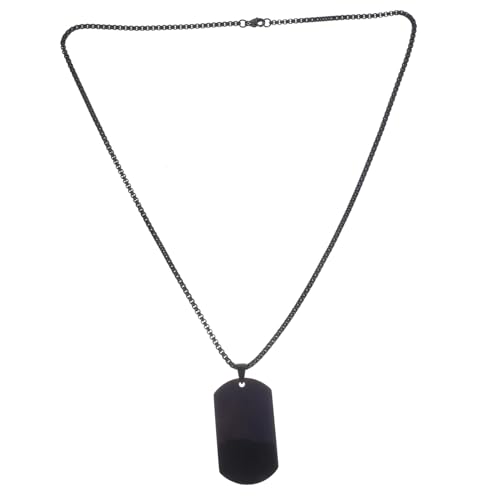 VALICLUD Militärische Dog Tag Halskette Herren Titanstahl Anhänger Schwarz mit Kette Robust Langlebig Modisch Vielseitig für Alltag und von VALICLUD