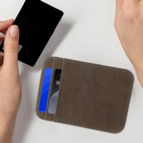 VALICLUD Mini Business Kartenetui Hochformat Leicht Robust für Reisepässe Ausweise Kreditkarten Vielseitig für Beruf und Reisen in Dunkelgrau von VALICLUD